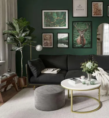 Produktbild von Runder Couchtisch CIRI mit Hocker Gold Matt