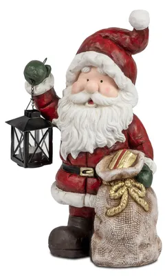 Produktbild von Dekofigur Weihnachtsmann mit Laterne Klassik-Rot H. 42cm aus Magnesia Formano