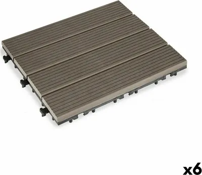 Obrázek produktu pro Vkládací dlaždice Composite Black Polyethylene 30 x 2,6 x 30 cm (6 kusů)