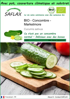 Image de SAFLAX Garden to go -- Concombre - Marketmore - 20 graines - Cucumis
