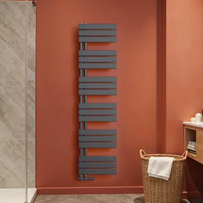 Immagine prodotto di S'AFIELINA 1599x400mm Radiatore da bagno Radiatore per asciugamani Radiatore a pannello piatto per bagno Attacco laterale antracite 684 Watt
