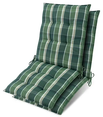 Immagine prodotto di Beautissu, set da 2 cuscini per poltrona bassa Sun-NL 100x50x8 cm, verde a quadri