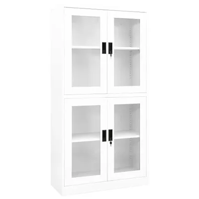 Obrázek produktu pro Vitrína "Alsenz" z oceli, tvrzené sklo v bílé barvě. Rozměry (d/š/v) 90x40x180 cm