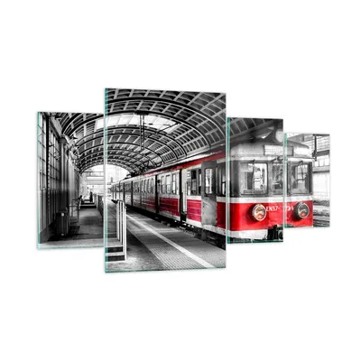 Produktbild von Bilder auf glas - Bahn Bahnhof Zug Transport - 160x90cm - Glasbilder - Wandbilder - Kunstdruck - zum Aufhängen bereit - Wanddekoration aus Glas - Glas Bilder - Wandbild auf Glas - GDL160x90-2558