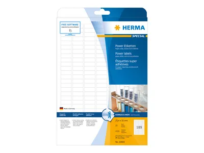 Obrázek produktu pro HERMA 10900, Bílá, Samolepicí štítek, A4, Papír, Laserová/inkoustová tiskárna, Permanentní