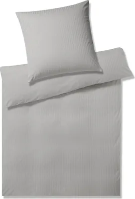Produktbild von Elegante Bettwäsche 3507 Solid Stripe I Größe 80x80 155x220 cm I Farbe 9 Greige I Reine Baumwolle