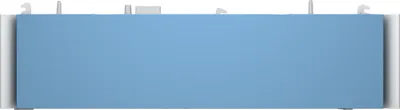 A product shot of a light blue media tray with white accents on top.