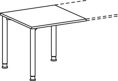Produktbild von Verkettungstisch, BxTxH 800x800x680-800 mm, höhenverstellbar, Platte ahorn, Rundrohrgestell silber