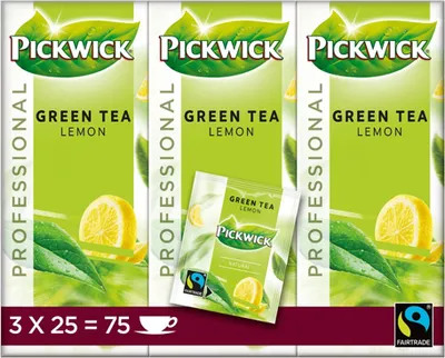 Produktbild von Pickwick - Professional Green Tea Lemon - 3x 25 Teebeutel
