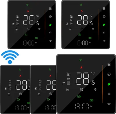 Zdjęcie produktu dla 5X WiFi Cyfrowy termostat pokojowy LCD Termostat do ogrzewania podłogowego 5A Tygodniowy programowalny termostat ścienny Obsługa aplikacji mobilnej / sterowania głosowego Kompatybilny z Alexa / Google