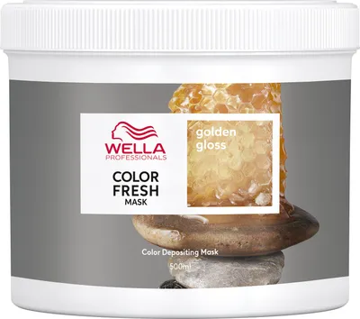 Produktbild von Wella Color Fresh Mask Golden 500 ml, temporäre Farbveränderung & Pflege, Arganöl, silikonfrei, vegan, für voraufgehelltes Haar, 10 Min. Einwirkzeit, bis zu 8 Haarwäschen