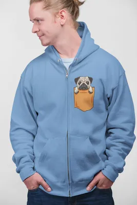 Produktbild von D&B Uni Hoodie ZIPPO00028 Pug Hellblau-Größe XL