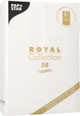 Produktbild von Servietten "ROYAL Collection" 48 cm x 30 cm weiss mit Besteckfalz