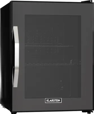 Obrázok produktu pre Klarstein Mini chladnička so sklenenými dvierkami, malá chladnička 33 litrov, mini chladnička do izieb, malá chladnička na nápoje s nastaviteľnými policami, vnútorná/vonkajšia chladnička tichá
