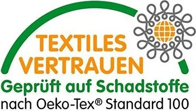 A certification logo for textiles, indicating they are tested for harmful substances.