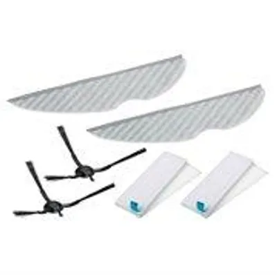 Produktbild von MEDION Zubehör Ersatz Wischmop, Filter und Seitenbürste für Saugroboter X50 SW MD 2004 (2x Wischmop, 2x Filter (H13), 2x Seitenbürste, kompatibel mit Robotersaubsauger X50SW MD2004)