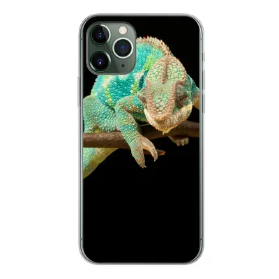 Produktbild von MuchoWow® Handyhülle Schutzhülle Hülle für iPhone 11 Pro Chamäleon - Zweig - Pastell Silikon Softcase Handy Hülle - Handy