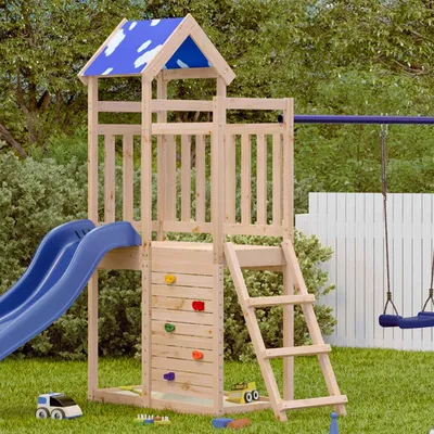Produktbild von vidaXL Spielturm Braun 110,5 x 52,5 x 215 cm Massives Kiefernholz
