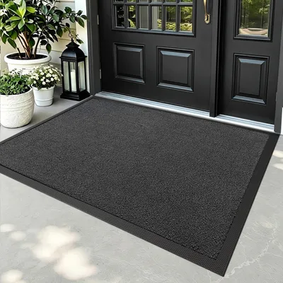 Productafbeelding van Buitenmat, vuilafschermer, antislip, wasbaar, weerbestendig, 90 x 150 cm, grijs