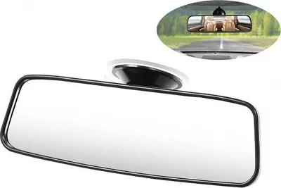 Productafbeelding van Universele panoramische achteruitkijkspiegel - 20 x 6 cm - geschikt voor auto's, voor rijinstructeurs, voor voertuigbewaking - met kogelkop