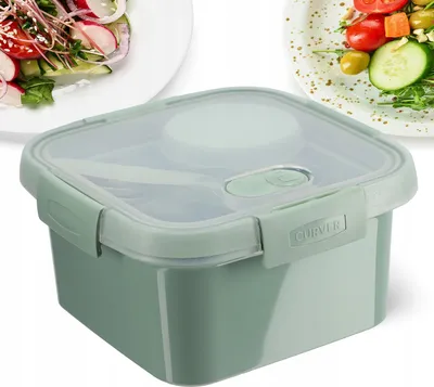 Immagine prodotto di Contenitore per il pranzo quadrato da 1,1 litri con set di posate