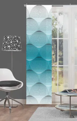 Produktbild von Home Wohnideen Schiebevorhang Dekostoff Digitaldruck Benari 245 x 60 cm Petrol