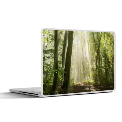 Produktbild von MuchoWow® Laptop Aufkleber Sticker Cover Wald - Licht - Natur - Landschaft 36.5x27.5 cm - Laptop-Sticker