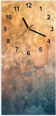 Produktbild von Wanduhr aus Glas mit Motiv Aquarellkunst- 30 x 60 cm - inkl. Aufhängesystem