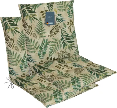 Produktbild von LILENO HOME Gartenstuhl Auflagen als [2er Set - Niedriglehner] in Gräser Grün - bequeme Liegen als Sitzauflagen für Gartenmöbel - Stuhlkissen für Gartenstühle und Klappstühle MAR
