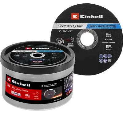 Zdjęcie produktu dla Tarcze tnące EINHELL, 711528, 125x1,0 mm, 50 sztuk
