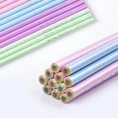 Produktbild von Regenbogen Bleistifte, Zeichnung Schreiben Bleistift, Recycelbares Papiermaterial, Vorgespitzt, Für Schule und Büro - Härtegrad HB (12 Stück)