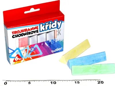 Obrázok produktu pre Chodníkové kriedy farebné 6ks trojuholníkové