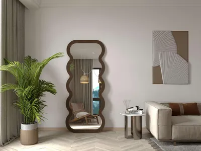 Produktbild von Skye Decor, Hochwertiger Cheval Spiegel, 70 cm x 170 cm, 100% MDF, Wandmontage möglich, Braune Farbe, Modernes Design - Perfekt für stilvolle Wohnräume und Ankleidezimmer.