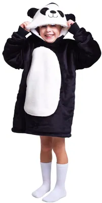 Produktbild von Noxxiez Panda Hoodie Kuschelpullover Fleece für Kinder 3-6 Jahre