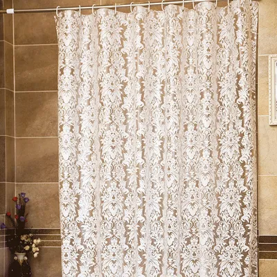 Produktbild von Badezimmer Duschvorhang Weiß mit Duschvorhangringen Anti-Schimmel Wasserdicht PEVA Marokko Badezimmer Vorhänge Badezimmervorhänge (180x180cm)