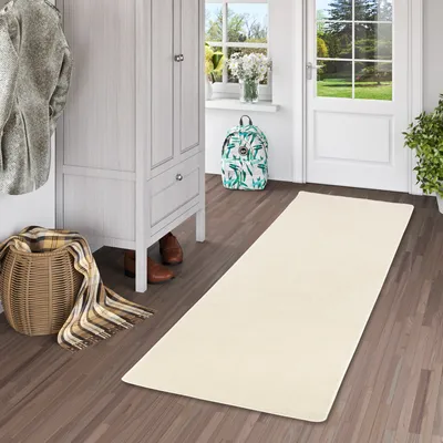 Produktbild von Hochflor Velours Läufer Teppich Luna Creme, Größe:80x240 cm