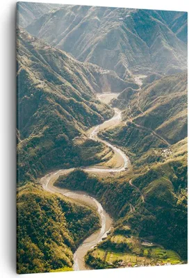 Produktbild von Bild auf Leinwand - Leinwandbild - Einteilig - Berge Weg Wald - 50x70cm - Wand Bild - Wanddeko - Wandbilder - Leinwanddruck - Kunstdruck - Wanddekoration - Leinwand bilder - Wandbild - PA50x70-4700