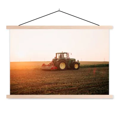 Produktbild von MuchoWow® Textilposter Traktor - Feld - Bauernhof - Landwirt - Horizont 60x40 cm mit holzfarbenen Rahmen - Bilder
