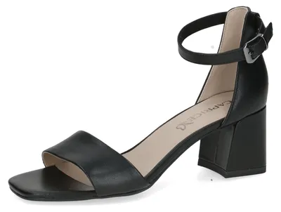 Produktbild von Caprice Damen Sandale mit Absatz aus Leder, Schwarz (BLACK NAPPA), 39