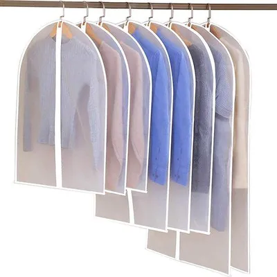 Immagine prodotto di Set da 9 sacchetti porta abiti, idrorepellenti, traspiranti, lavabili, con cerniera, in PEVA trasparente, sacchetti protettivi per tazze (60 x 100 cm, 60 x 120 cm, 60 x 140 cm)