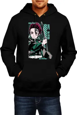 Produktbild von Herren Kapuzenpullover Demon Anime Slayer Tanjiro Kamado 100, Man L / Schwarz