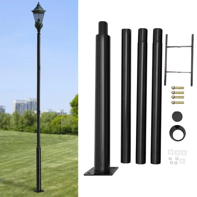Immagine prodotto di Palo per lampioni solari - Palo per illuminazione solare - 3 metri - Ferro - Diametro 76 mm - Per uso esterno