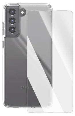 Produktbild von Mayaxess, Schutz-Set für Galaxy S21 FE mit Hülle & 9H Schutzglas, Transparent