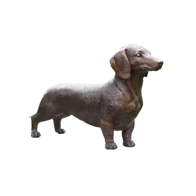 Produktbild von Schöne Figur Dackel für Außen- und Innenbereich zur Dekoration, aus Bronze Frostfest Witterungsbeständig, Tierfigur zur Gartengestaltung BOBS-1387B