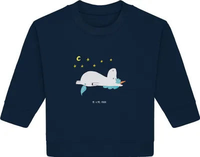 Produktbild von Mr. & Mrs. Panda Organic Baby Pullover Einhorn Sternenhimmel 24. - 36. Monat - French Navy - Geschenk, Unicorn, Verrückt, Bullover, Sterne, Einhörner