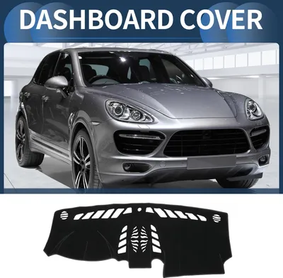 Image de Couvercle Tableau Bord, Centre Console Antidérapant Tableau Bord Tapis Moquette Pour Porsche Cayenne 2011-2015 Bas Configuration Polyester Noir,1Pc
