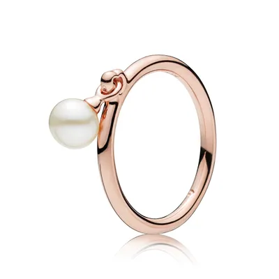 Immagine prodotto di Anello Pandora Rose 187525P, collezione Contemporary, perla bianca, taglia 48, da donna