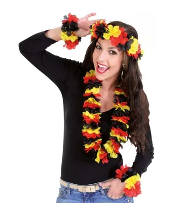 Produktbild von Hawaii-Set "FAN" 4-tlg. (Stirnband, Kette, 2 Armbänder) Deutschland
