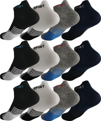 Obrázek produktu pro 12 párů ponožek do tenisek pánské dámské sportovní ponožky bavlněné, mix4 39-42