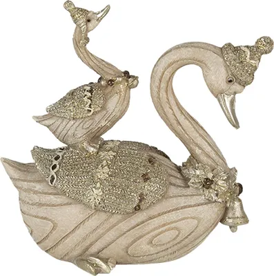 Produktbild von Clayre & Eef Figur Schwan 11x6x10 cm Beige Kunststoff
